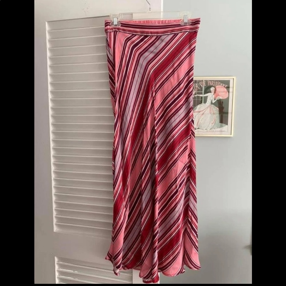 Pink Striped Maxi Skirt